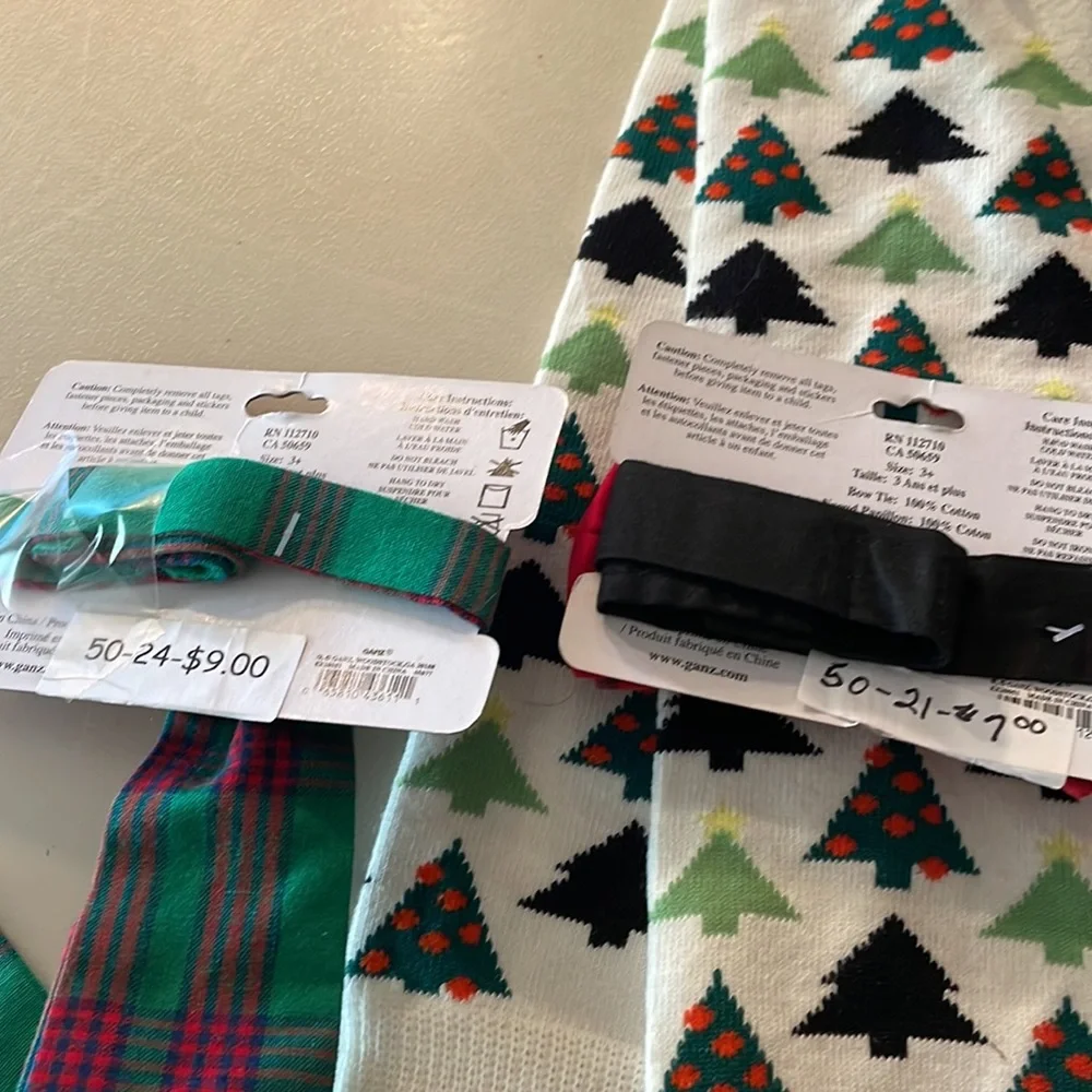 NWT Tie, Bow Tie and Leg Warmers
